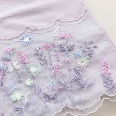 オーガンジー切替刺繍ストール（５１１６２５０１）