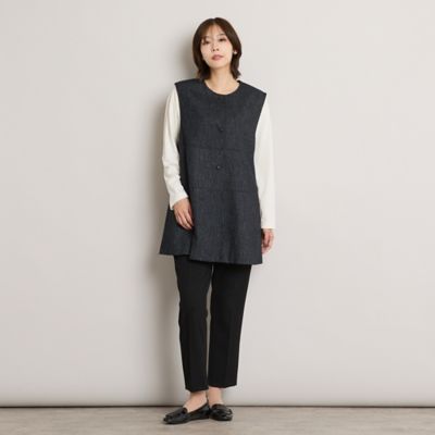 セットアップ対応】ミックスツィード・ティアードジレ