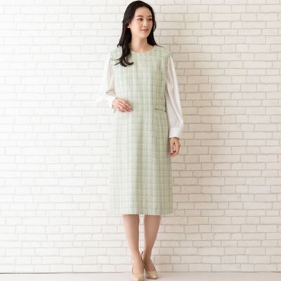 フォーマルドレス ミックスツイード・フラップ付きドレス（56011402） | PISANO