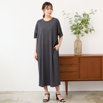 手洗いOK・吸水速乾・接触冷感・遮熱】ボクシーシルエットワンピース