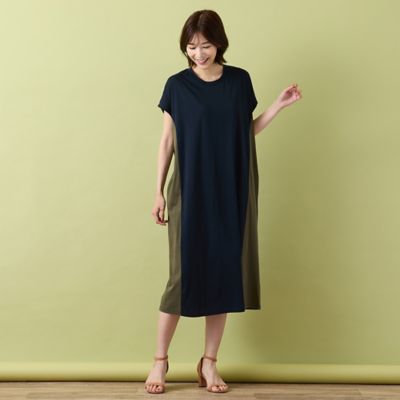三陽商会＊バーバリー＊160A切り替えワンピース 手洗いOK】バイカラー・パネル切り替えワンピース（56014601
