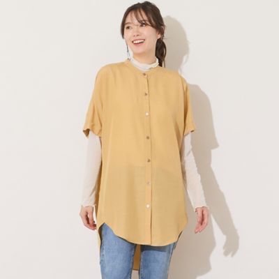 【送料無料】PISANO/ピサーノ 大きいサイズ ヨークギャザー・袖口折り返しチュニック(56025501) ベージュ トップス【三越伊勢丹/公式】