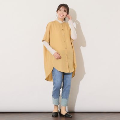新品 PISANO ピサーノ フレアスリーブ チュニック 手洗いOK・セットアップ対応】ジョイクールスキッパー襟