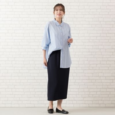 【手洗いＯＫ・防シワ】ストライプオーバーシャツ（５６０３１５０４）
