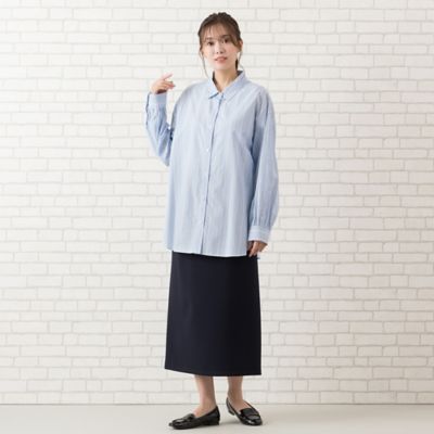 【手洗いＯＫ・防シワ】ストライプオーバーシャツ（５６０３１５０４）