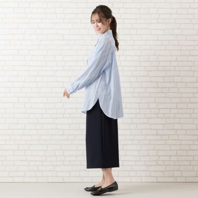 【手洗いＯＫ・防シワ】ストライプオーバーシャツ（５６０３１５０４）