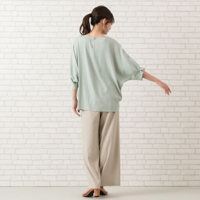 【手洗いOK】裾ギャザー切り替え・袖タックブラウス 手洗いOK】裾ギャザー切り替え・袖タックブラウス