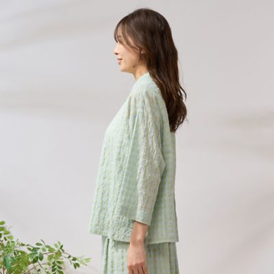 【セットアップ対応】シズルチェックブラウス（５６０３２５１１）