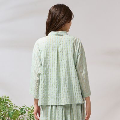 【セットアップ対応】シズルチェックブラウス（５６０３２５１１）