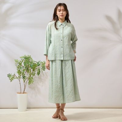 【セットアップ対応】シズルチェックブラウス（５６０３２５１１）
