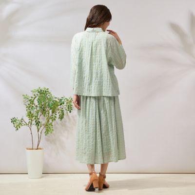 【セットアップ対応】シズルチェックブラウス（５６０３２５１１）