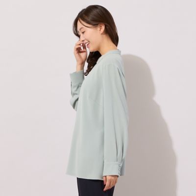 手洗いOK・セットアップ対応】フロントタック・スタンドカラー