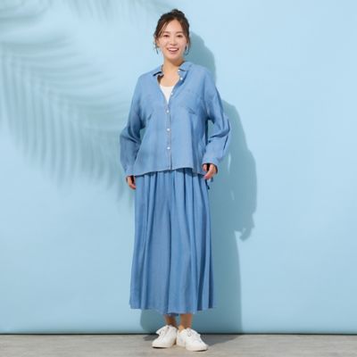 手洗いOK・セットアップ対応】製品洗い・レーヨンデニムシャツ