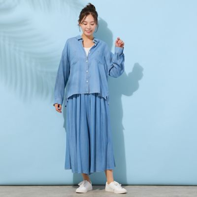 手洗いOK・セットアップ対応】製品洗い・レーヨンデニムシャツ