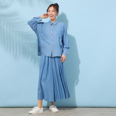 手洗いOK・セットアップ対応】製品洗い・レーヨンデニムシャツ