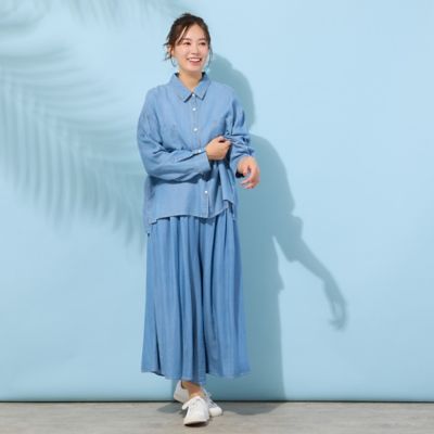 手洗いOK・セットアップ対応】製品洗い・レーヨンデニムシャツ