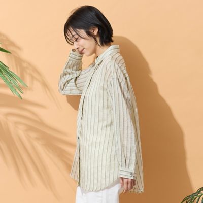 極美品✨️タグ付 マリメッコ STINA バンドカラーストライプシャツ 廃番 marimekko(マリメッコ) ストライプシャツ ピンク サイズ M｜【公式