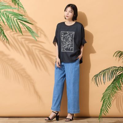 【タグ付き】PRIDEコクーンスリーブブラウスオレンジビーズ定価3.9万円 手洗いOK・接触冷感】フラワープリントコクーンブラウス