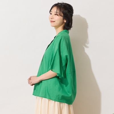 綿100％・手洗いOK】ミラクルウェーブ・コクーンシルエット 