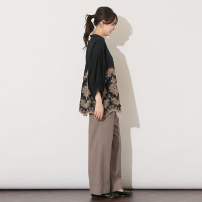 【手洗いＯＫ】刺繍加工スカラップヘムブラウス（５６０３４５０１）