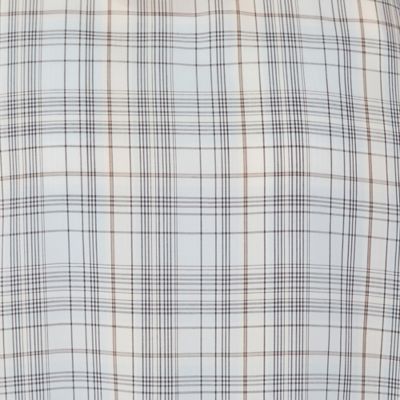 【手洗いＯＫ】キュプラチェック・ノーカラーブラウス（５６０３４５０６）