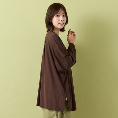 綿100％・手洗いOK】Vネック・ワンボタン・BOXYシルエット