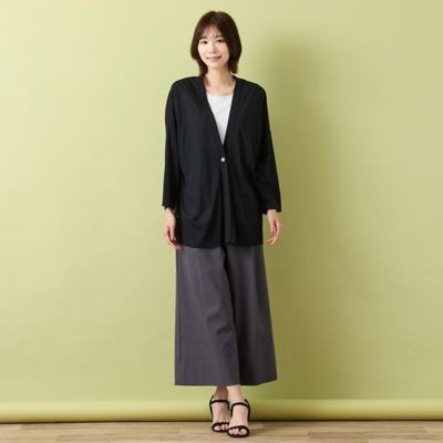 綿100％・手洗いOK】Vネック・ワンボタン・BOXYシルエット