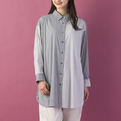 ストライプコンビ ロングシャツ ５６０３５２０３ 三越伊勢丹オンラインストア 公式