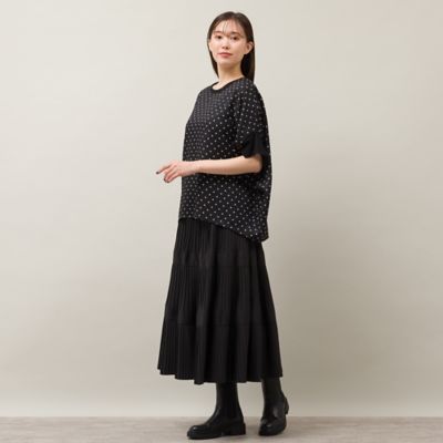 幾何／ドットプリント・ポンチョ風シルエットブラウス（５６０３５４０２）
