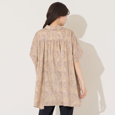 ピサーノ（PISANO）/【リバティコラボ・手洗いOK・綿100％】バックギャザーワイドシルエットブラウス リバティコラボ・手洗いOK・綿100％】バックギャザーワイド