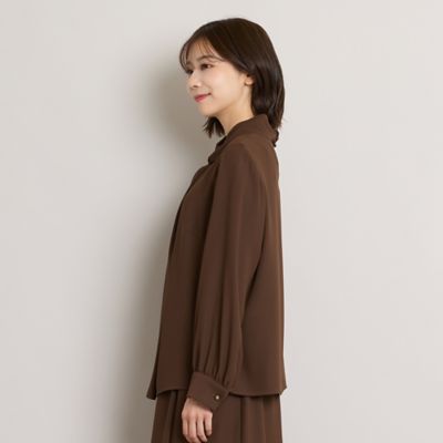 手洗いOK・セットアップ対応】デザインカラー・ドレープブラウス