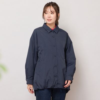 極美品 newnow ニューナウ サージウールシャツ ネイビー オーバーサイズ 極薄中綿入りオーバーシャツ（56036501） | PISANO/ピサーノ