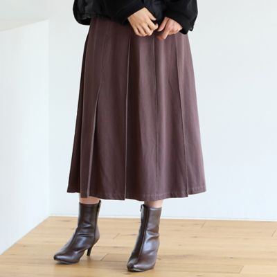 手洗いOK・セットアップ対応】製品洗い加工・デニム風片ヒダプリーツ