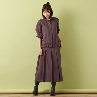 手洗いOK・セットアップ対応】製品洗い加工・デニム風片ヒダプリーツ