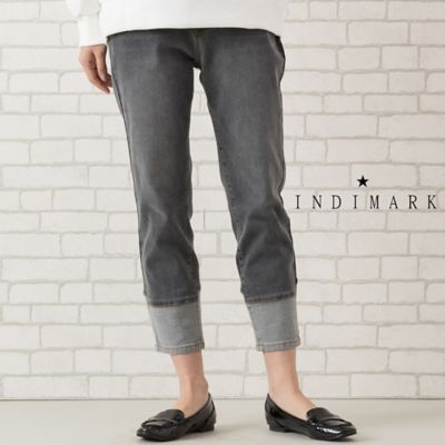 ＜PISANO＞【手洗いＯＫ・ＩＮＤＩＭＡＲＫ】裾切り替えデニムパンツ（５６０５１５０１）