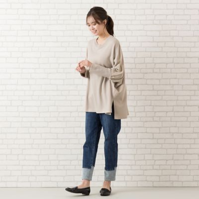 ピサーノ（PISANO）/【手洗いOK・ＩＮＤＩＭＡＲＫ】裾切り替えデニムパンツ 手洗いOK・INDIMARK】裾切り替えデニムパンツ