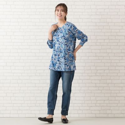 手洗いOK・INDIMARK】デニム・裾リブ・ジョガーパンツ