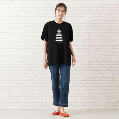 【手洗いＯＫ・ＩＮＤＩＭＡＲＫ】洗い加工裾裁ち切りデニムパンツ（５６０５２５０６）