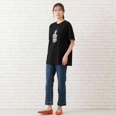 【手洗いＯＫ・ＩＮＤＩＭＡＲＫ】洗い加工裾裁ち切りデニムパンツ（５６０５２５０６）