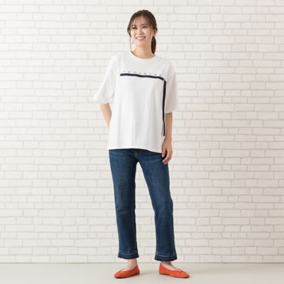 【手洗いＯＫ・ＩＮＤＩＭＡＲＫ】洗い加工裾裁ち切りデニムパンツ（５６０５２５０６）