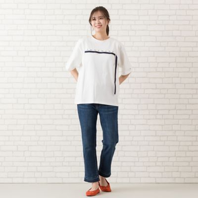 【手洗いＯＫ・ＩＮＤＩＭＡＲＫ】洗い加工裾裁ち切りデニムパンツ（５６０５２５０６）