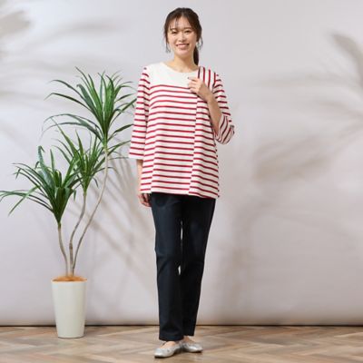 【手洗いＯＫ】デニムプリントスリムストレートパンツ（５６０５２５０８Ａ）