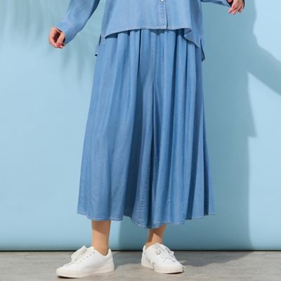 手洗いOK・セットアップ対応】製品洗い・レーヨンデニムキュロット