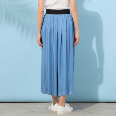 手洗いOK・セットアップ対応】製品洗い・レーヨンデニムキュロット
