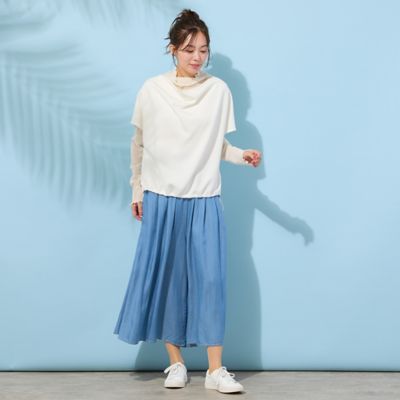 手洗いOK・セットアップ対応】製品洗い・レーヨンデニムキュロット