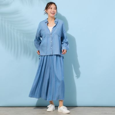 手洗いOK・セットアップ対応】製品洗い・レーヨンデニムキュロット