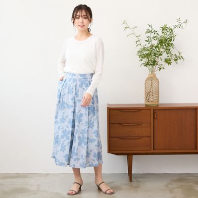 ＜PISANO＞【手洗いＯＫ・セットアップ対応】フラワープリントキュロットパンツ（５６０５２６０４）