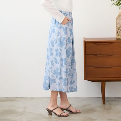 手洗いOK・セットアップ対応】フラワープリントキュロットパンツ