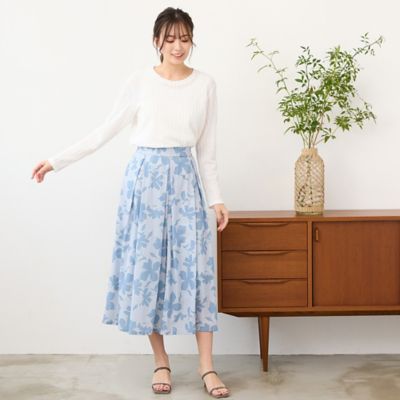 手洗いOK・セットアップ対応】フラワープリントキュロットパンツ