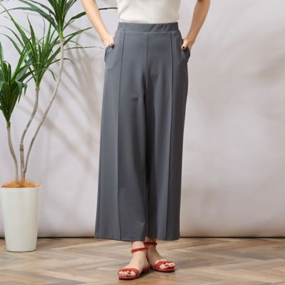 【手洗いＯＫ・接触冷感】フロントピンタックワイドパンツ（５６０５３５０５）